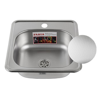 Мойка кухонная врезная квадратная FABIA 3806D 380*380 мм, декор, 0,6 мм,  Мойка кухонная врезная квадратная FABIA 3806D 380*380 мм, декор, 0,6 мм,