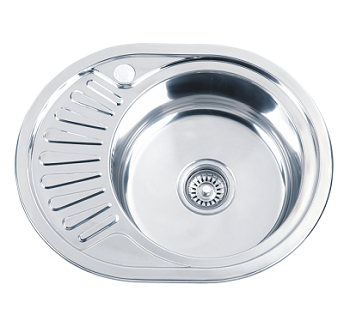 Мойка кухонная врезная овальная РМС MG8-5745OVR 570*450 мм глянец 0,8 мм Мойка кухонная врезная овальная РМС MG8-5745OVR 570*450 мм глянец 0,8 мм