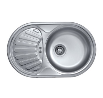 Мойка кухонная врезная овальная РМС MD6-7750OVR 770*500 мм декор 0,6 мм Мойка кухонная врезная овальная РМС MD6-7750OVR 770*500 мм декор 0,6 мм