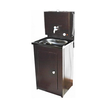 Дачный умывальник - Мойдодыр с подогревом, ЭВН, мойка нержавейка, медь