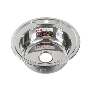 Мойка кухонная врезная круглая FABIA PROFI 04906 490 мм, глянец, ЭКОНОМ, 0,6 мм  Мойка кухонная врезная круглая FABIA PROFI 04906 490 мм, глянец, ЭКОНОМ, 0,6 мм