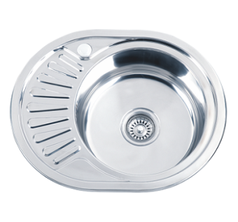 Мойка кухонная врезная овальная РМС MG8-5745OVR 570*450 мм глянец 0,8 мм