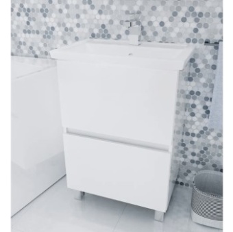 Тумба 1MARKA New Aris 70H (белый глянец,умывальник como 70)