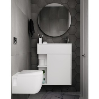 Тумба 1MARKA Stretto 60П (ширина 21см,умывальник белый глянец)