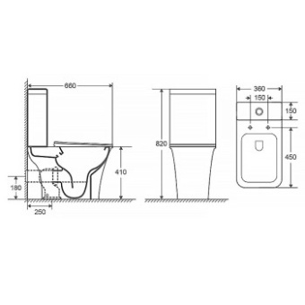 Унитаз-компакт AZARIO Avero (безободковый,микролифт) AZ-3121